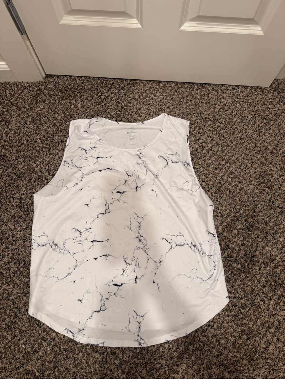 Buff bunny xxxl 3x workout tank White Marble-Print Sleeveless